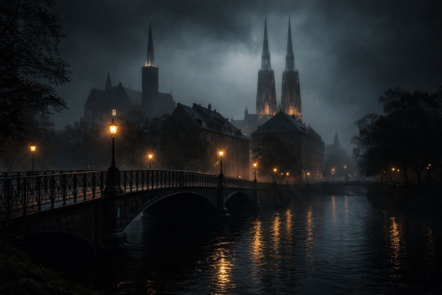 Mroczny Wrocław nocą — atmosfera noir